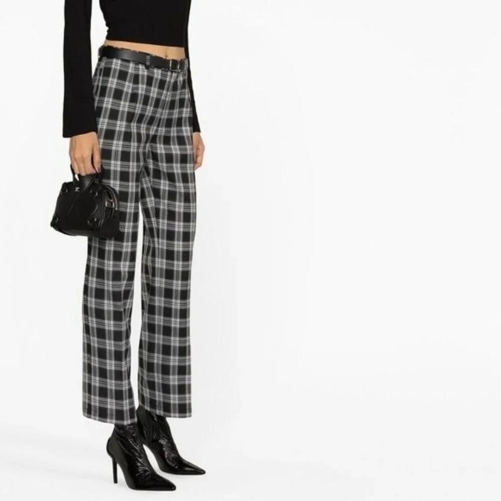 Reformation Pants Franklin‎ Checkered Checked Career Trousers Sz 2